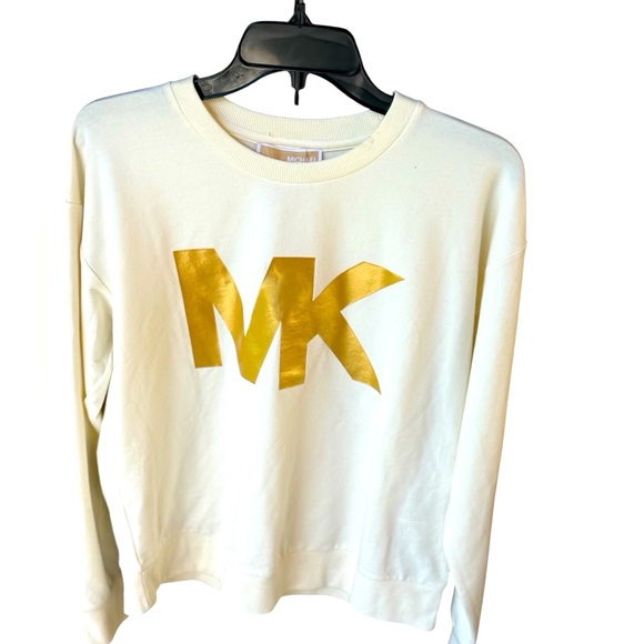 Michael Kors Cream and Gold Crew Neck Sweater - Picture 1 of 6